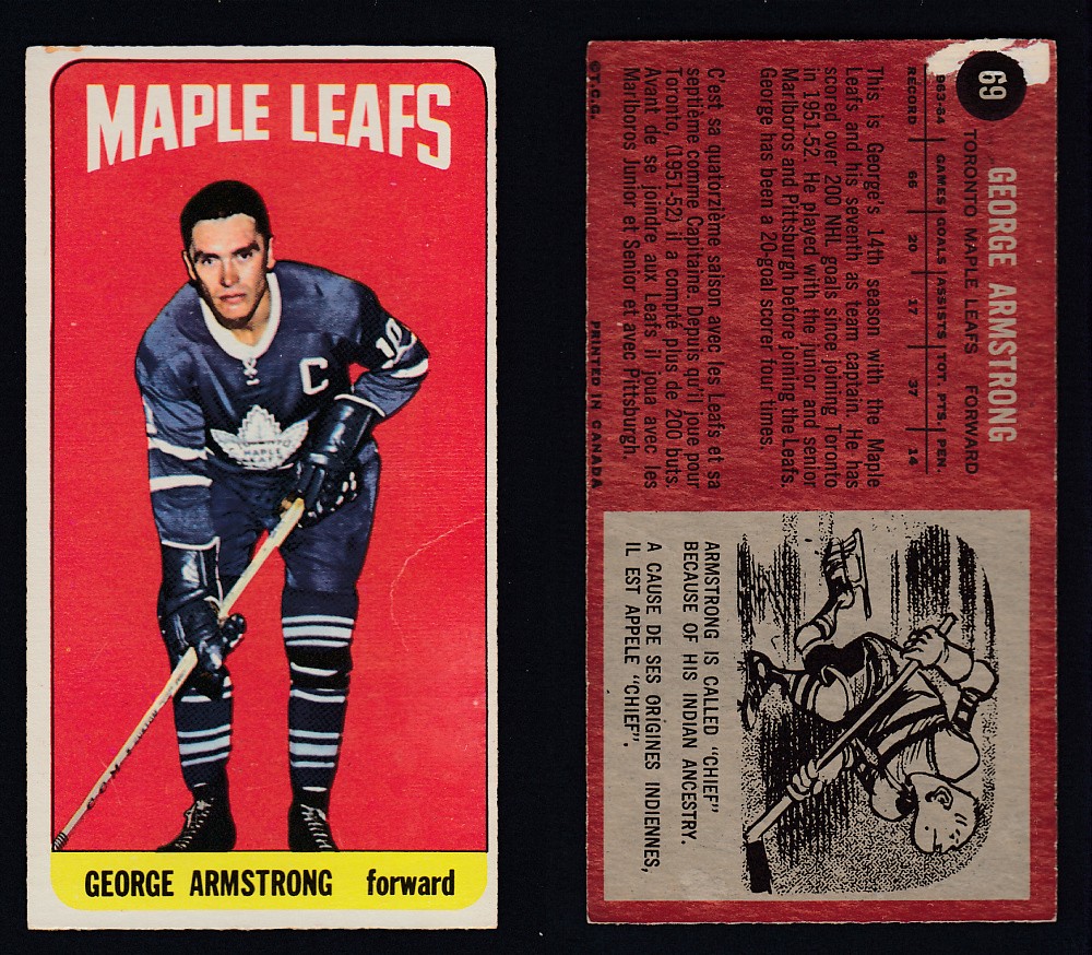 1964-65 TOPPS HOCKEY CARD #69 G. ARMSTRONG photo