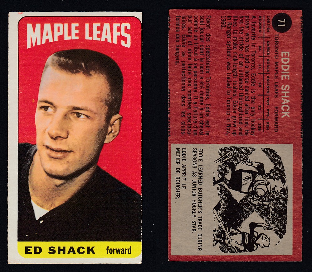 1964-65 TOPPS HOCKEY CARD #71 E. SHACK photo