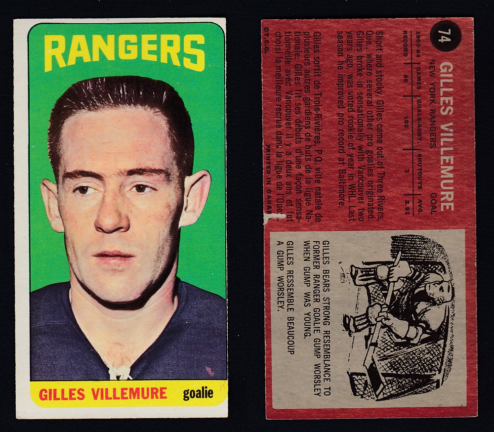 1964-65 TOPPS HOCKEY CARD #74 G. VILLEMURE photo