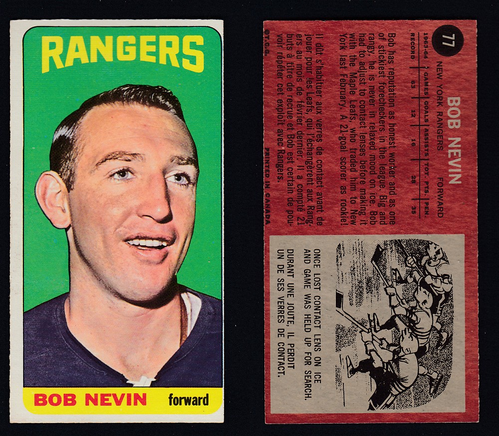 1964-65 TOPPS HOCKEY CARD #77 B. NEVIN photo