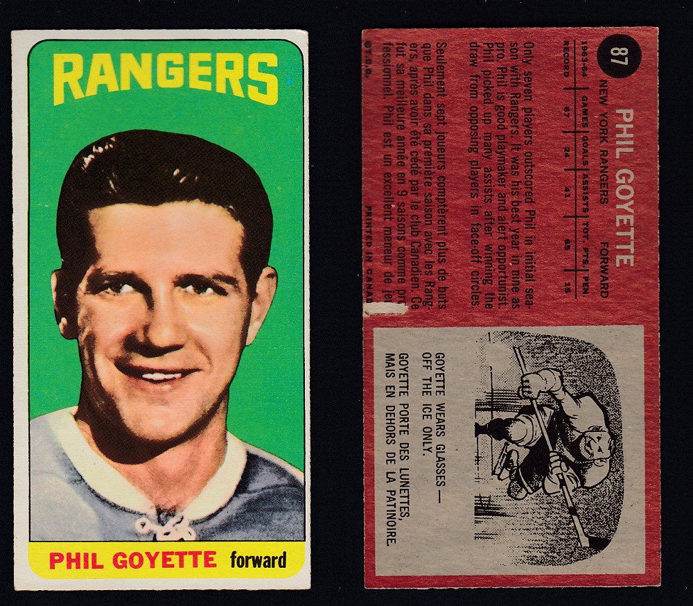 1964-65 TOPPS HOCKEY CARD #87 P. GOYETTE photo