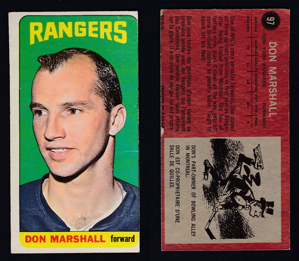 1964-65 TOPPS HOCKEY CARD #97 D. MARSHALL photo