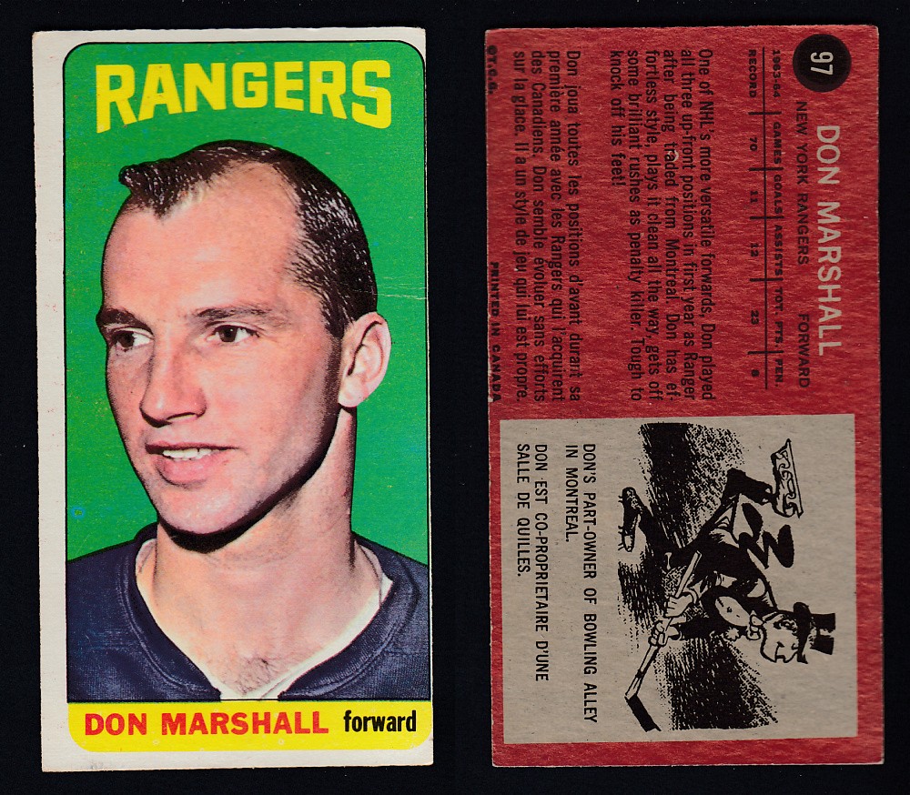 1964-65 TOPPS HOCKEY CARD #97 D. MARSHALL photo