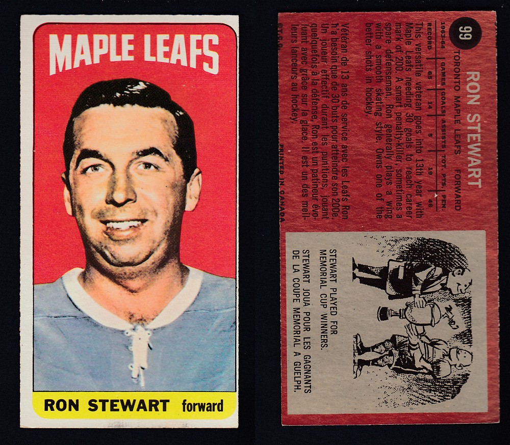 1964-65 TOPPS HOCKEY CARD #99 R. STEWART photo