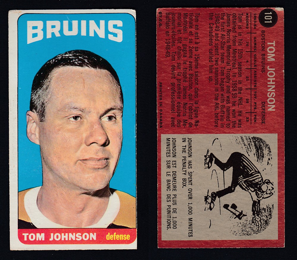 1964-65 TOPPS HOCKEY CARD #101 T. JOHNSON photo