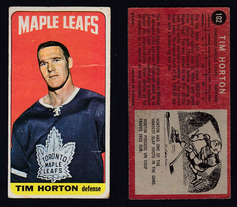 1964-65 TOPPS HOCKEY CARD #102 T. HORTON photo