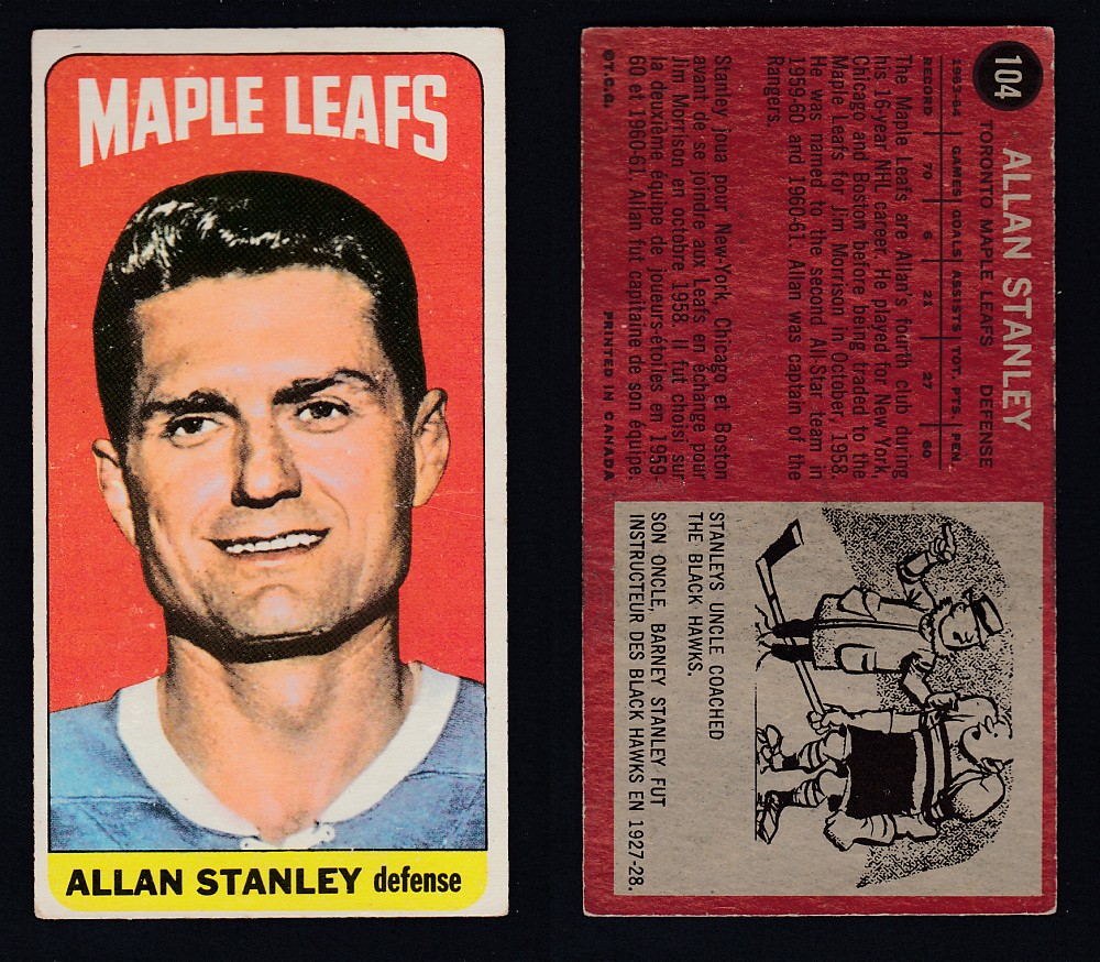 1964-65 TOPPS HOCKEY CARD #104 A. STANLEY photo