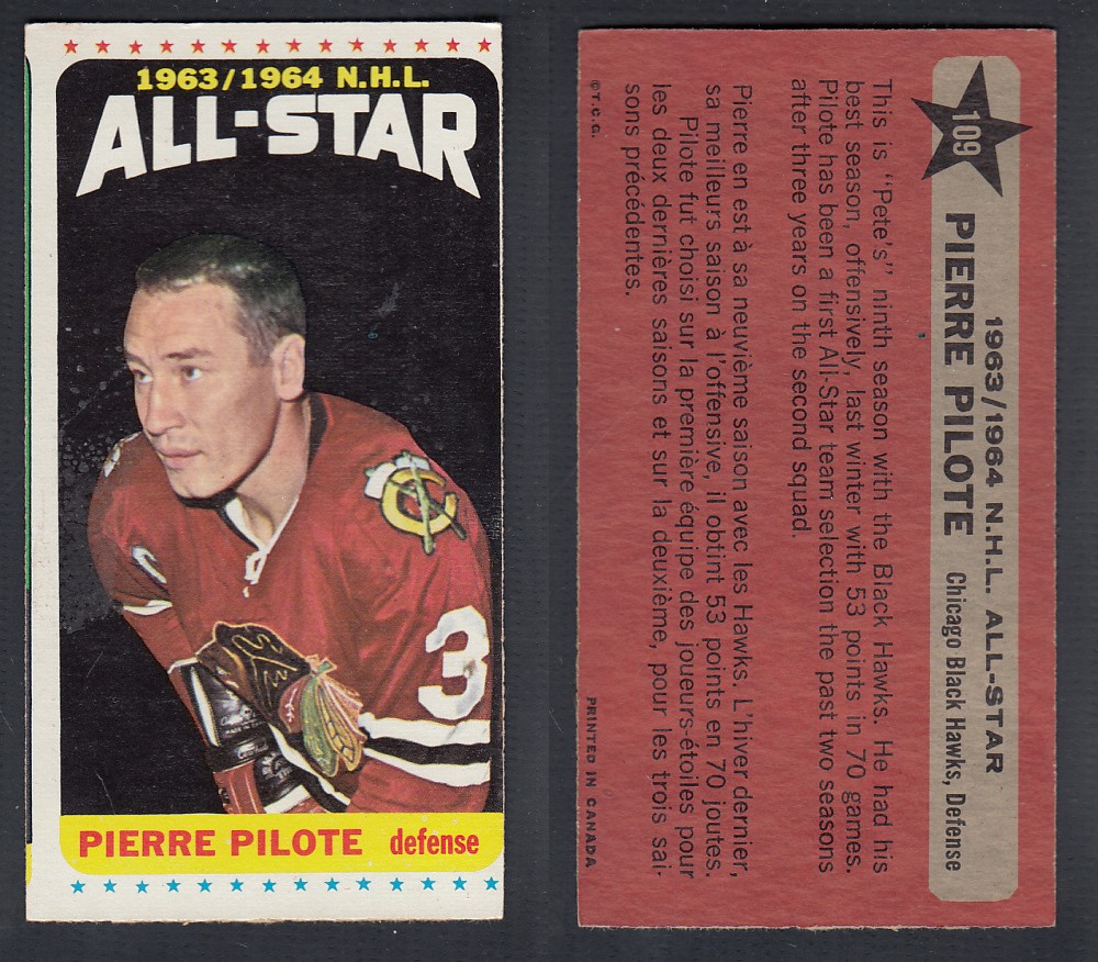 1964-65 TOPPS HOCKEY CARD #109 P. PILOTE photo