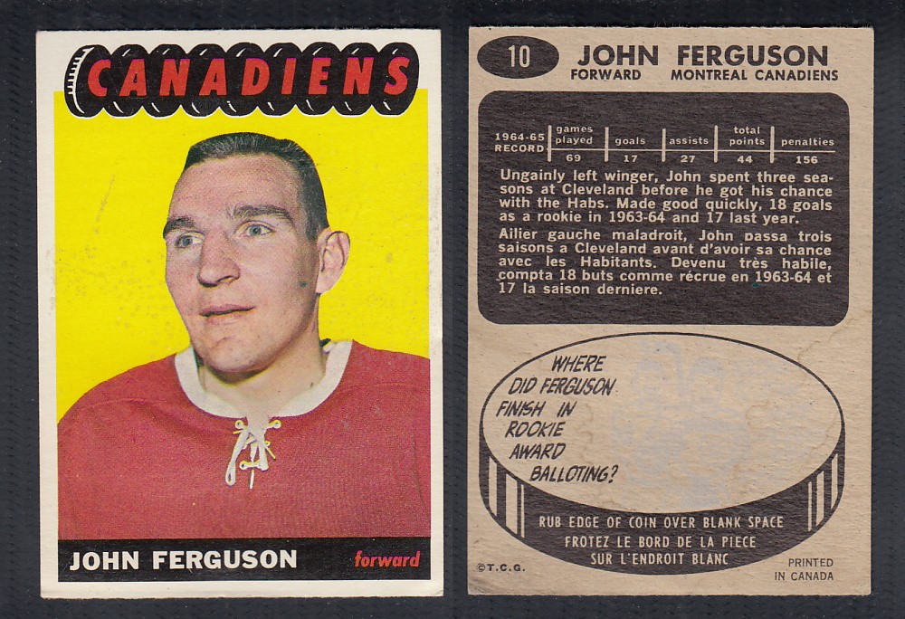 1965-66 TOPPS HOCKEY CARD #10 J. FERGUSON photo