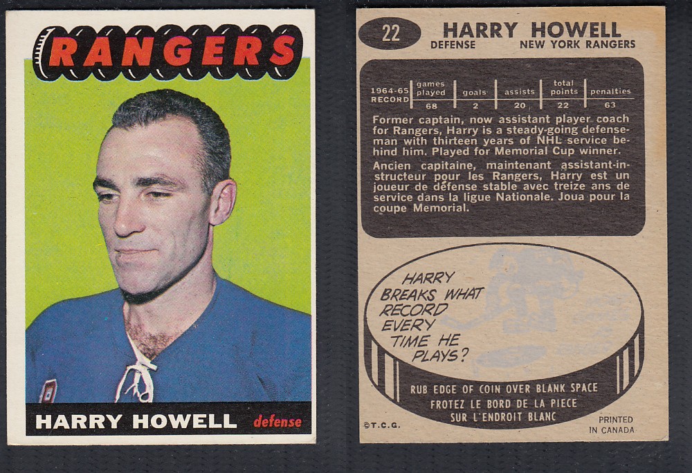 1965-66 TOPPS HOCKEY CARD #22 H. HOWELL photo