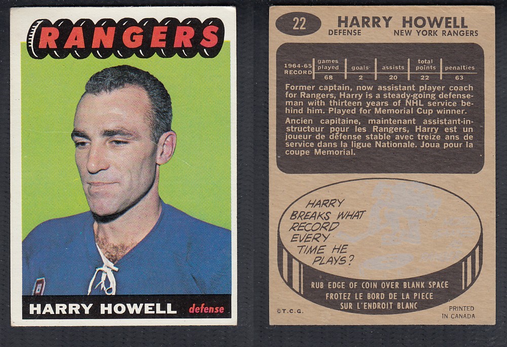 1965-66 TOPPS HOCKEY CARD #22 H. HOWELL photo