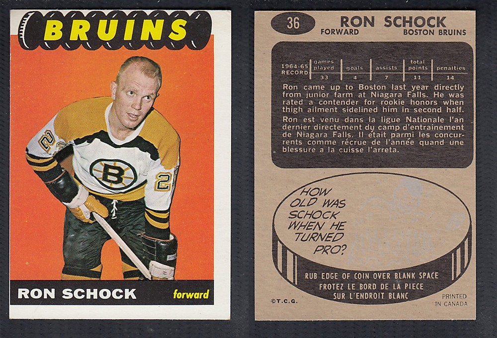 1965-66 TOPPS HOCKEY CARD #36 R. SCHOCK photo