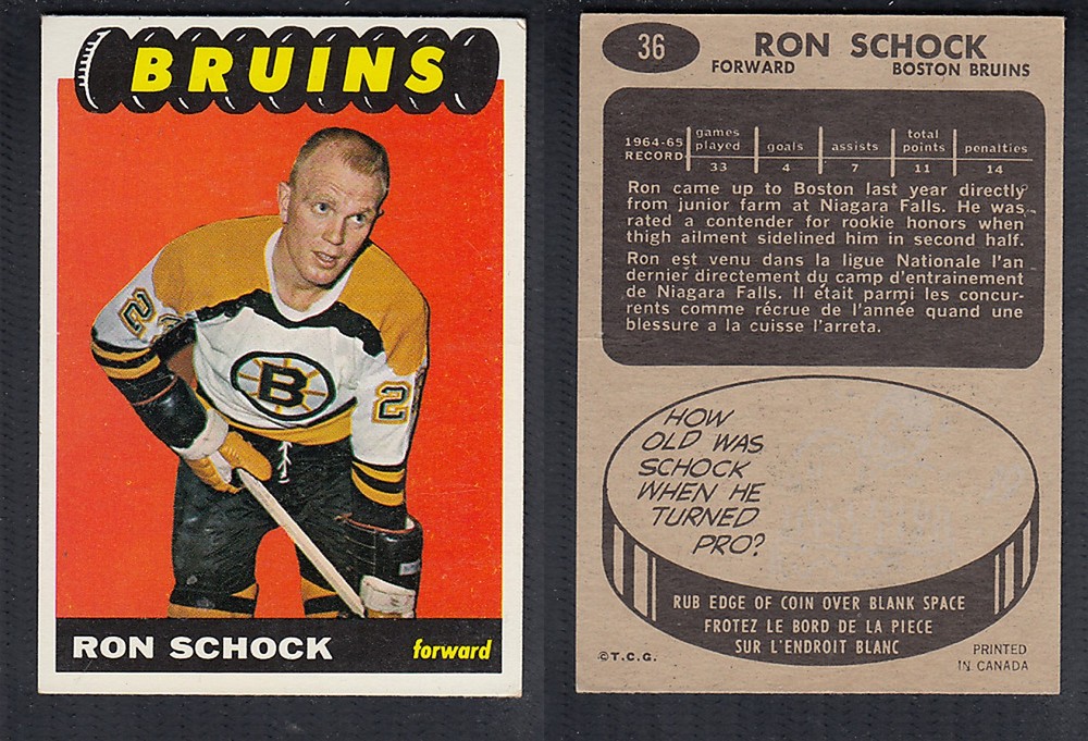 1965-66 TOPPS HOCKEY CARD #36 R. SCHOCK photo