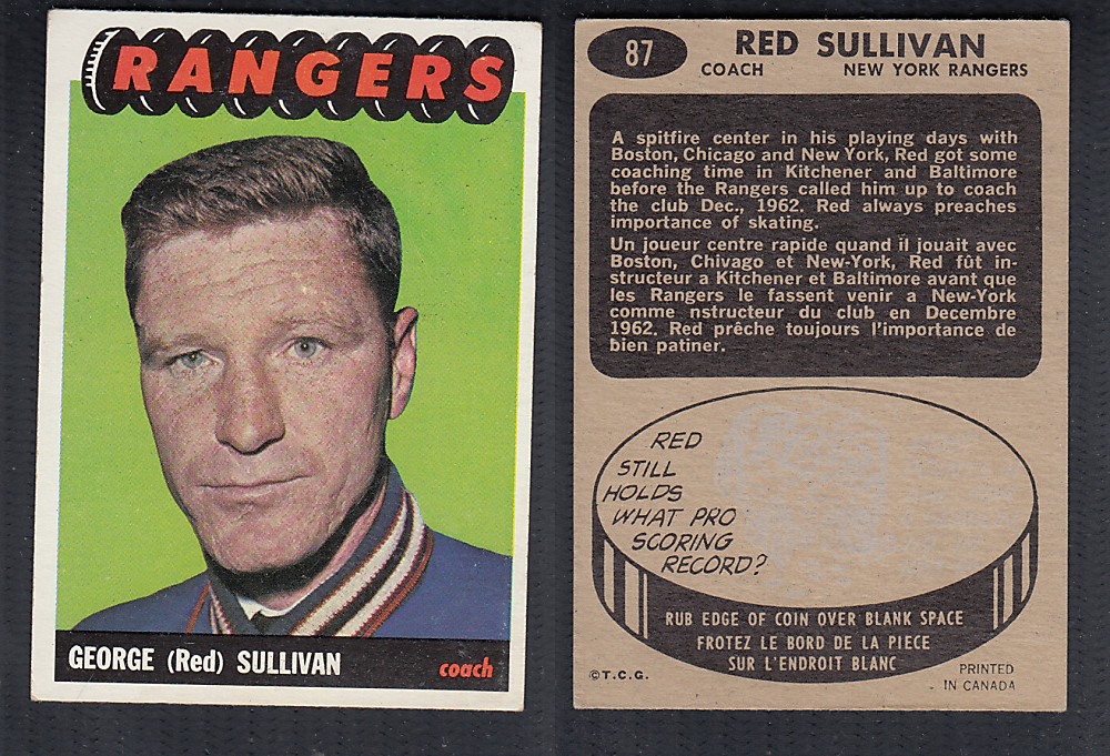 1965-66 TOPPS HOCKEY CARD #87 G. SULLIVAN photo