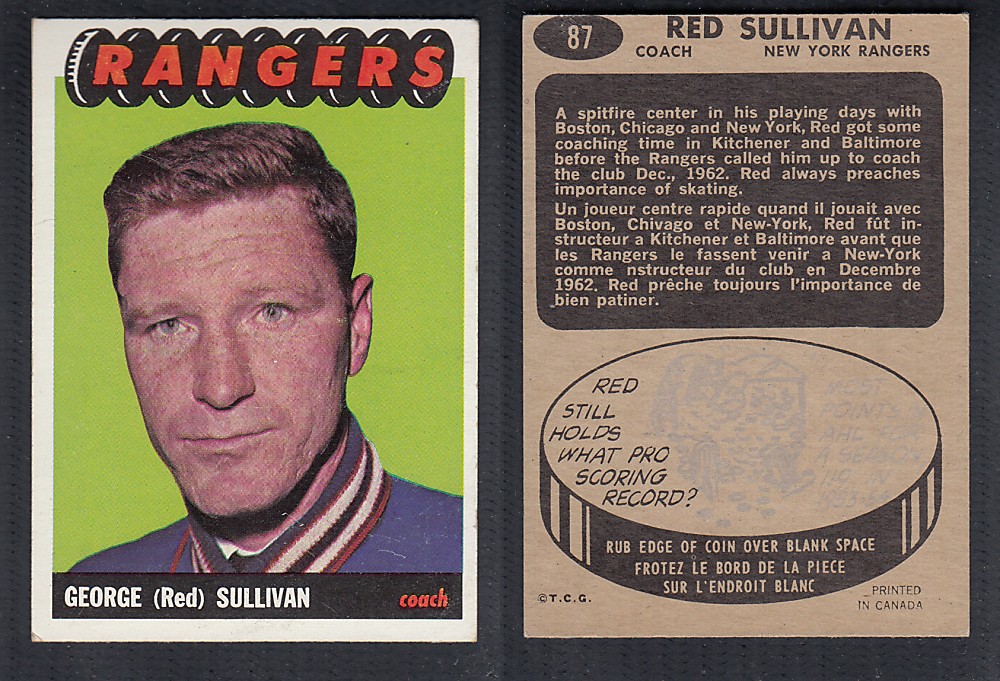 1965-66 TOPPS HOCKEY CARD #87 G. SULLIVAN photo