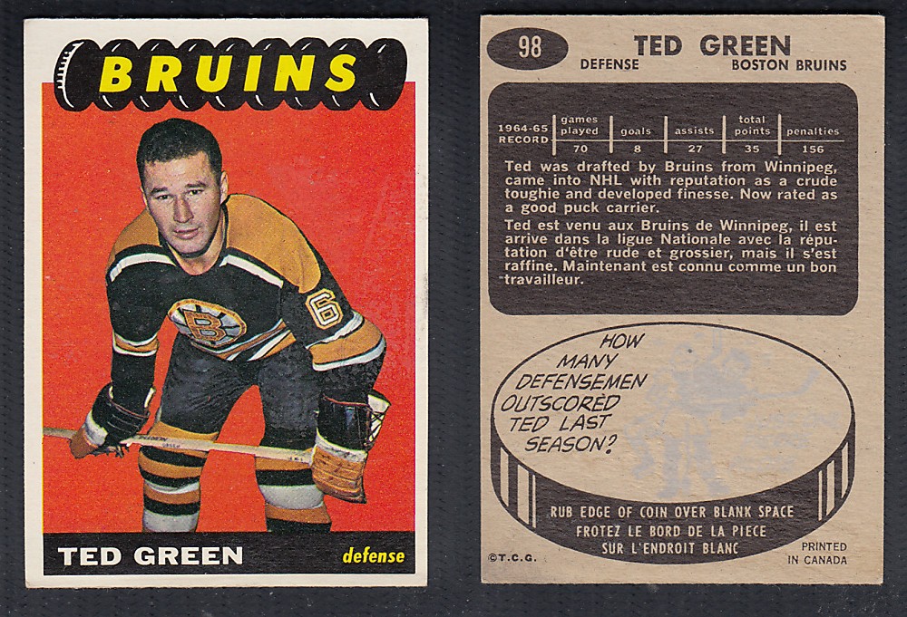 1965-66 TOPPS HOCKEY CARD #98 T. GREEN photo