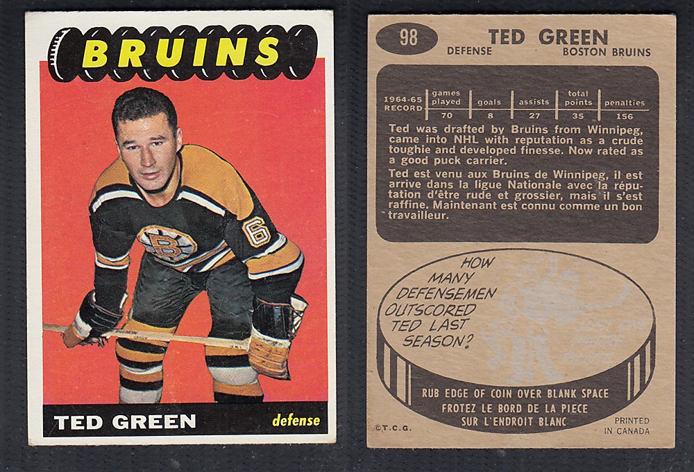 1965-66 TOPPS HOCKEY CARD #98 T. GREEN photo