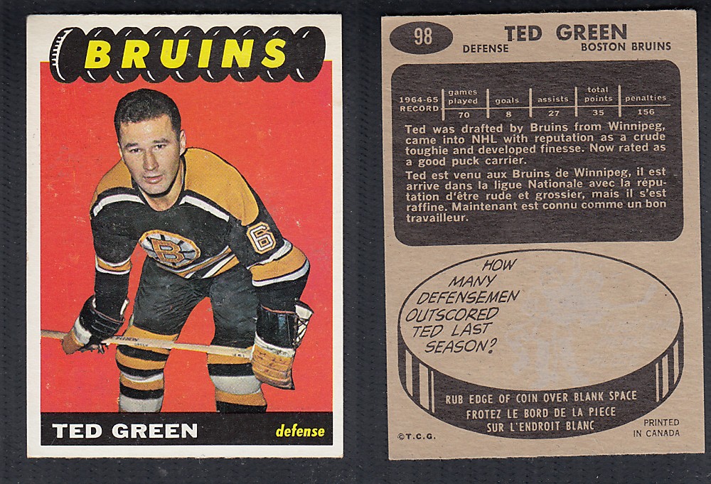 1965-66 TOPPS HOCKEY CARD #98 T. GREEN photo