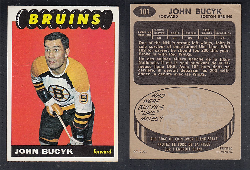1965-66 TOPPS HOCKEY CARD #101 J. BUCYK photo