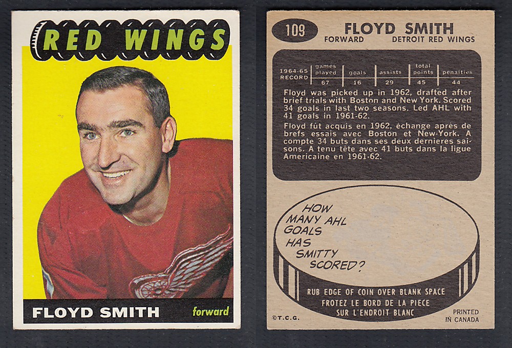 1965-66 TOPPS HOCKEY CARD #109 F. SMITH photo