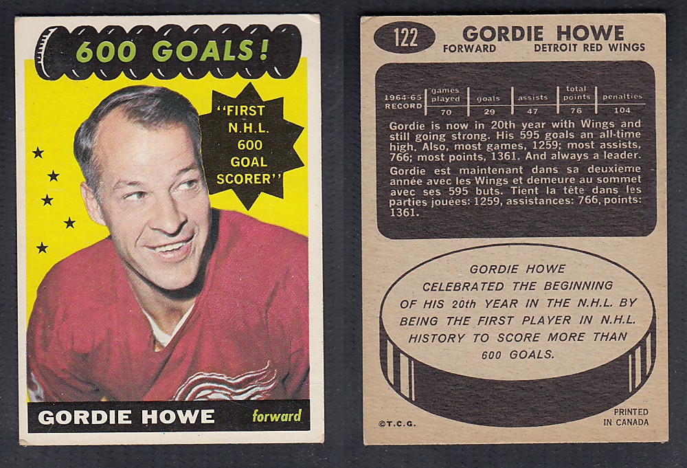 1965-66 TOPPS HOCKEY CARD #122 G. HOWE photo