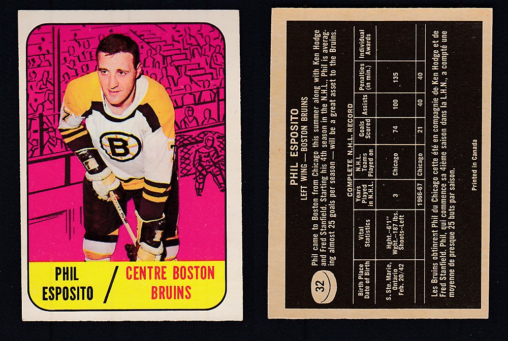 1967-68 TOPPS HOCKEY CARD #32 P. ESPOSITO photo