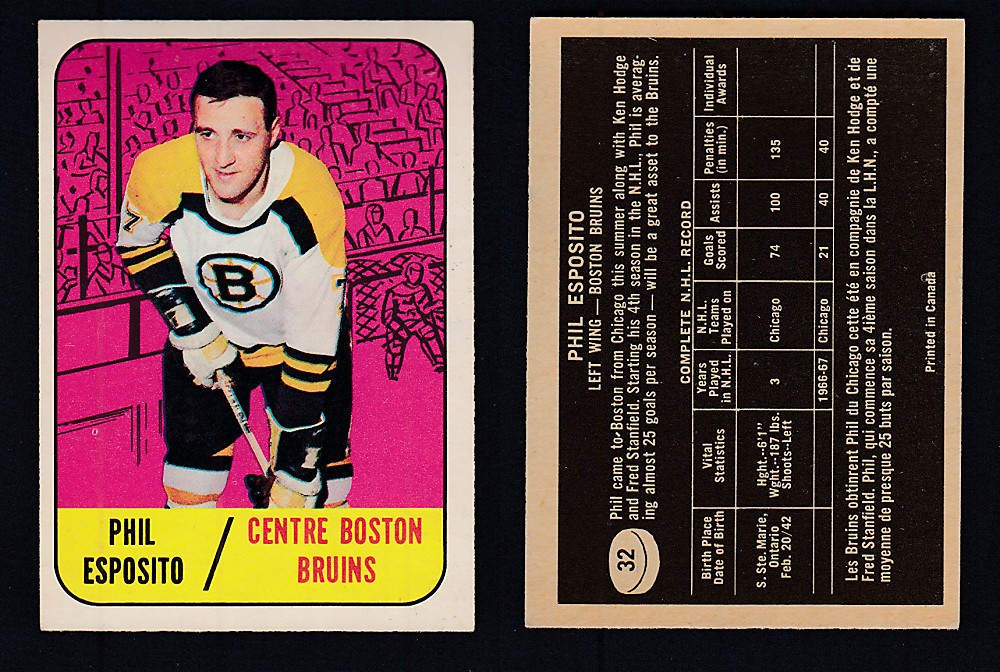 1967-68 TOPPS HOCKEY CARD #32 P. ESPOSITO photo