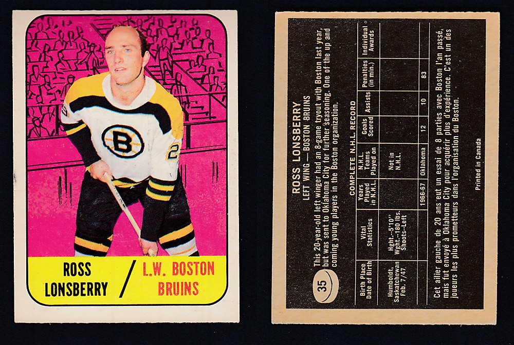 1967-68 TOPPS HOCKEY CARD #35 R. LONSBERRY photo