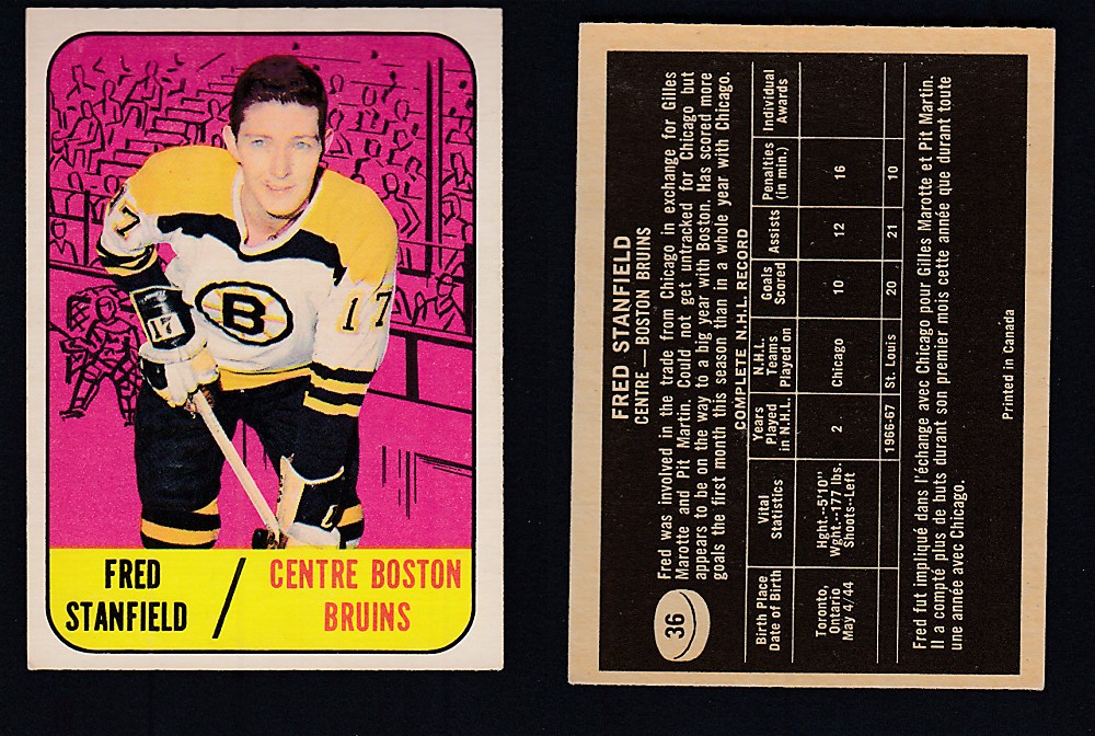 1967-68 TOPPS HOCKEY CARD #36 F. STANFIELD photo