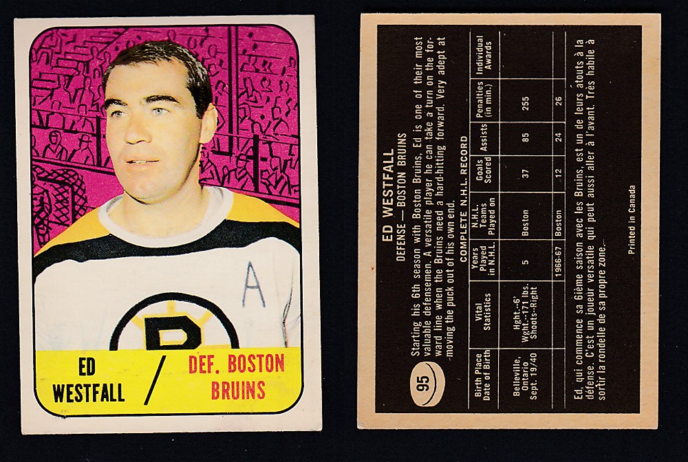 1967-68 TOPPS HOCKEY CARD #95 E. WESTFALL photo