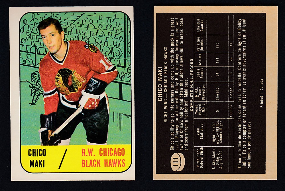 1967-68 TOPPS HOCKEY CARD #111 C. MAKI photo