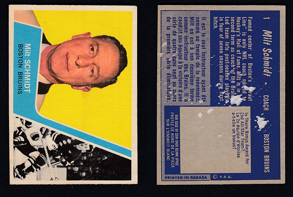 1963-64 TOPPS HOCKEY CARD #1 M. SCHMIDT photo