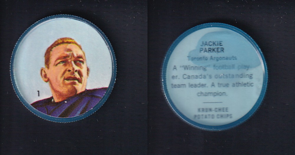 1963 CFL NALLEY'S FOOTBALL COIN #1 J. PARKER photo