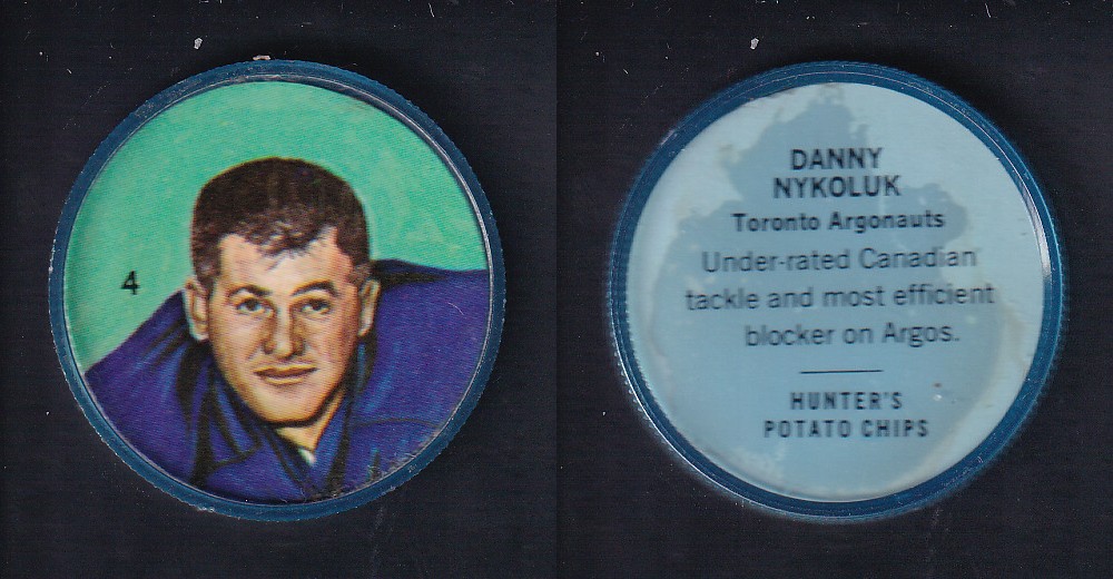 1963 CFL NALLEY'S FOOTBALL COIN #4 D. NYKOLUK photo