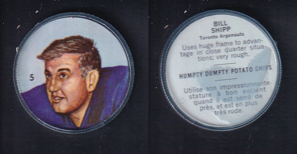 1963 CFL NALLEY'S FOOTBALL COIN #5 B. SHIPP photo