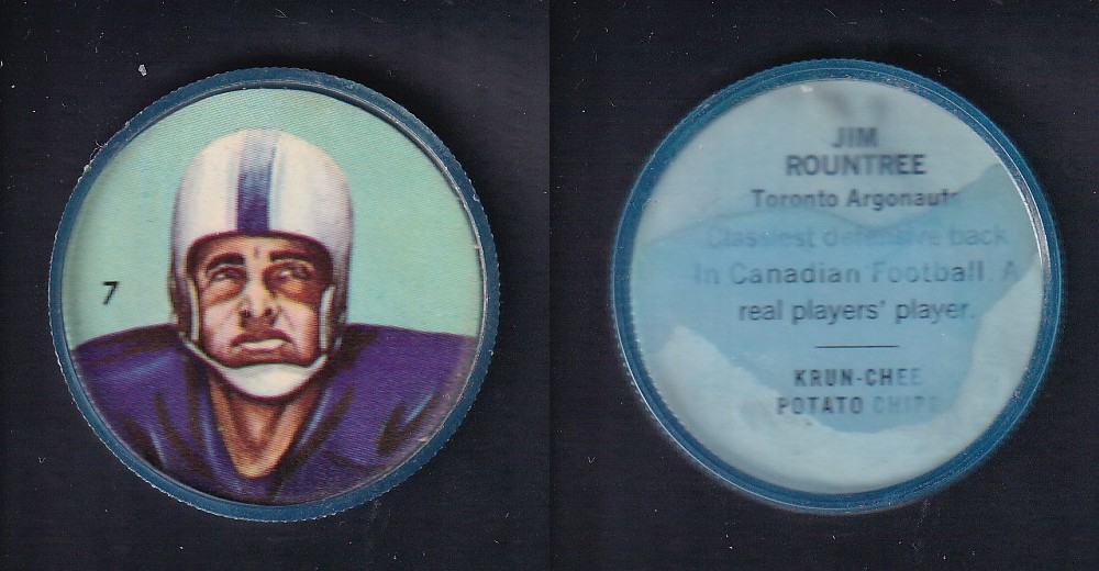 1963 CFL NALLEY'S FOOTBALL COIN #7 J. ROUNTREE photo