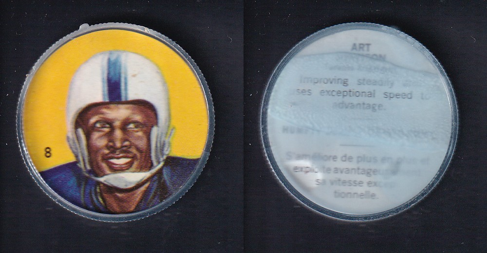 1963 CFL NALLEY'S FOOTBALL COIN #8 A. JOHNSON photo