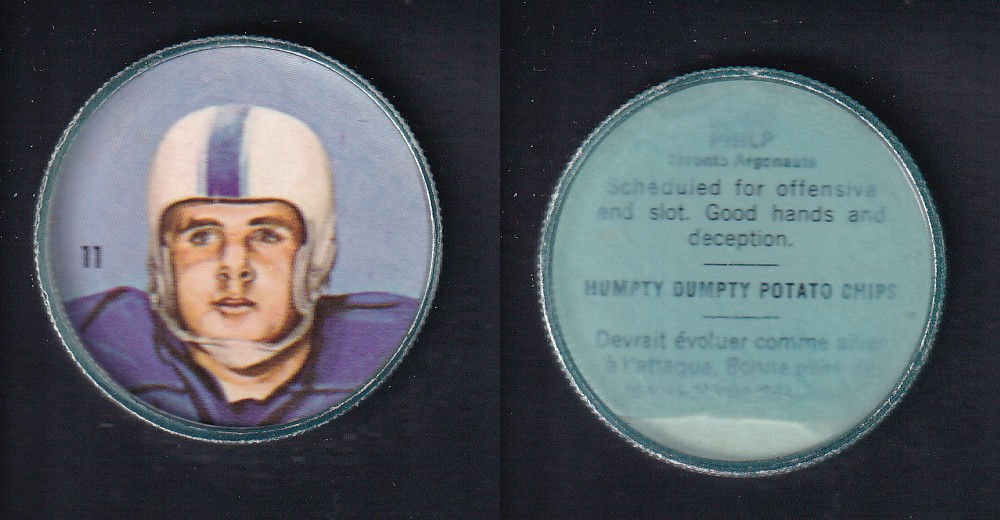 1963 CFL NALLEY'S FOOTBALL COIN #11 G. PHILP photo