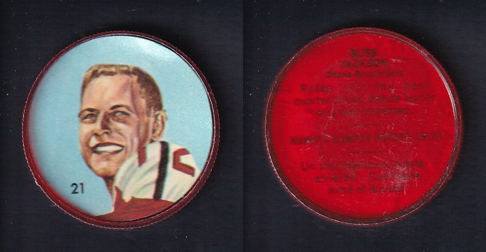 1963 CFL NALLEY'S FOOTBALL COIN #21 R. JACKSON photo