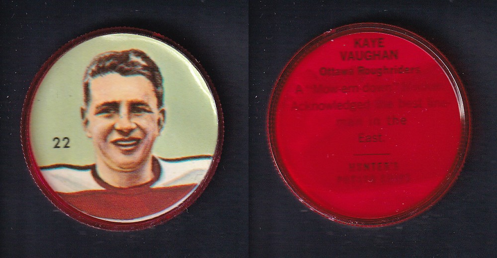 1963 CFL NALLEY'S FOOTBALL COIN #22 K. VAUGHAN photo