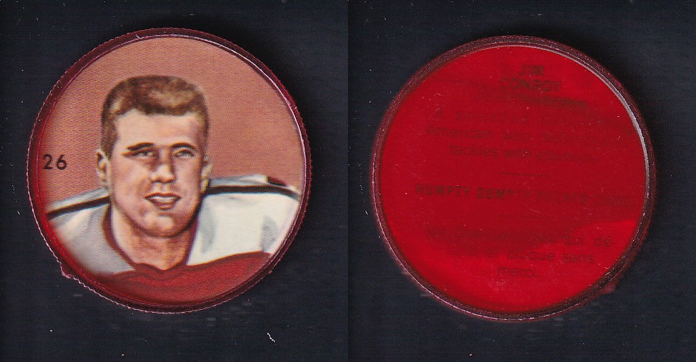 1963 CFL NALLEY'S FOOTBALL COIN #26 J. CONROY photo
