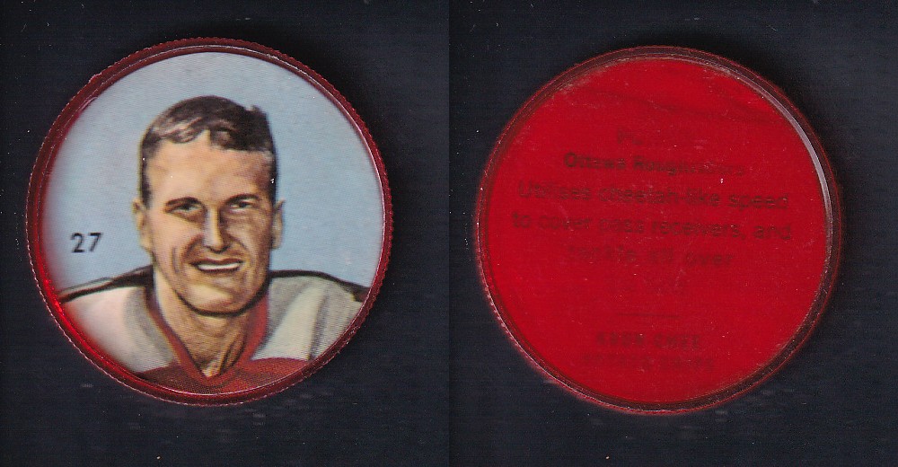 1963 CFL NALLEY'S FOOTBALL COIN #27 J. POIRIER photo