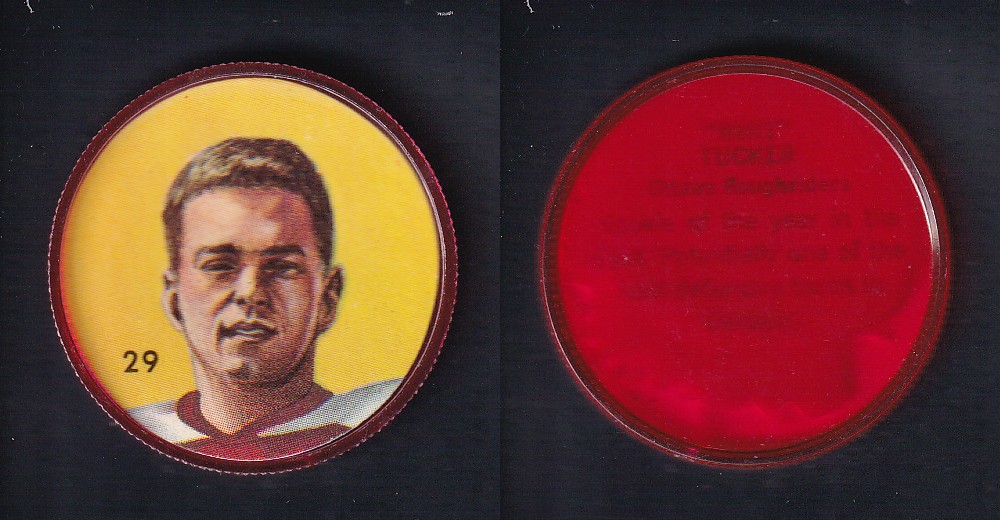 1963 CFL NALLEY'S FOOTBALL COIN #29 W. TUCKER photo