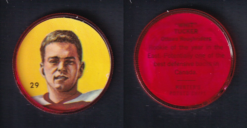 1963 CFL NALLEY'S FOOTBALL COIN #29 W. TUCKER photo