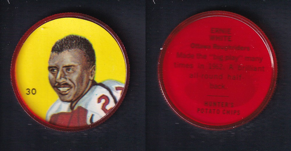 1963 CFL NALLEY'S FOOTBALL COIN #30 E. WHITE photo