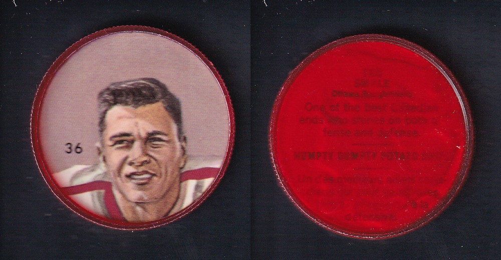 1963 CFL NALLEY'S FOOTBALL COIN #36 T. SMALE photo
