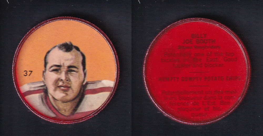 1963 CFL NALLEY'S FOOTBALL COIN #37 J. BOOTH photo