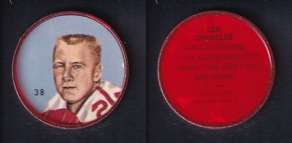 1963 CFL NALLEY'S FOOTBALL COIN #38 L. CHANDLER photo