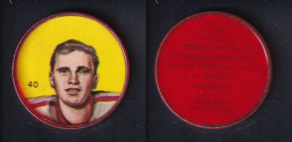 1963 CFL NALLEY'S FOOTBALL COIN #40 A. SCHAU photo