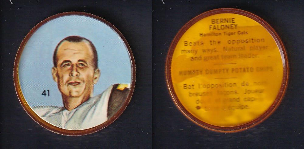 1963 CFL NALLEY'S FOOTBALL COIN #41 B. FALONEY photo